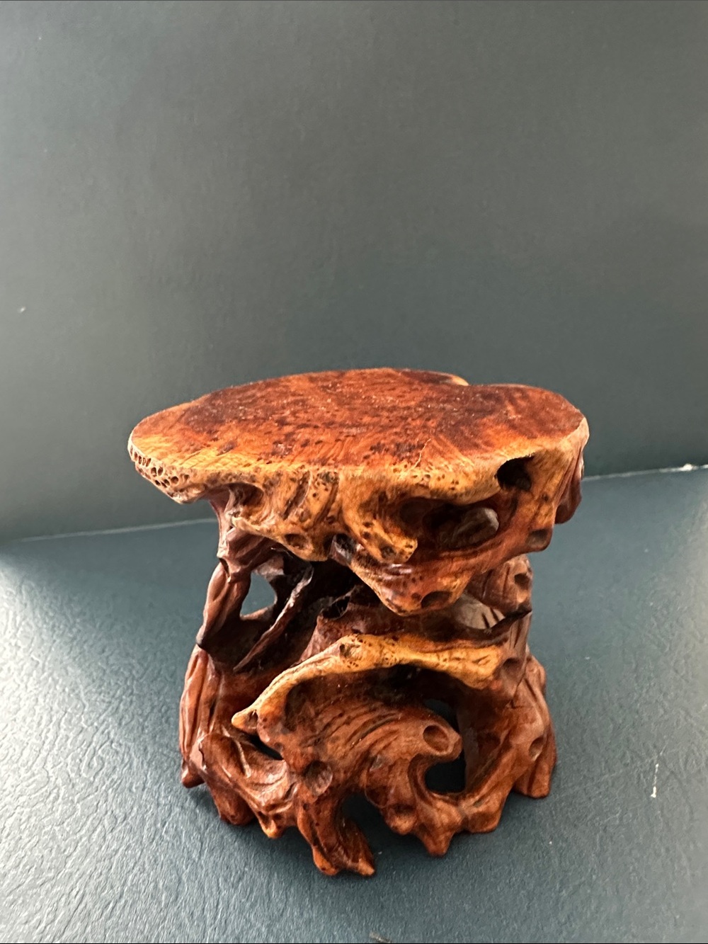 Vintage Hand Carved Medium Wooden Stand